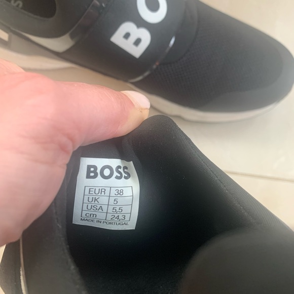 Boss boys logo strap slip on sneakers, size 38 Eu US 5.5 - Picture 6 of 7